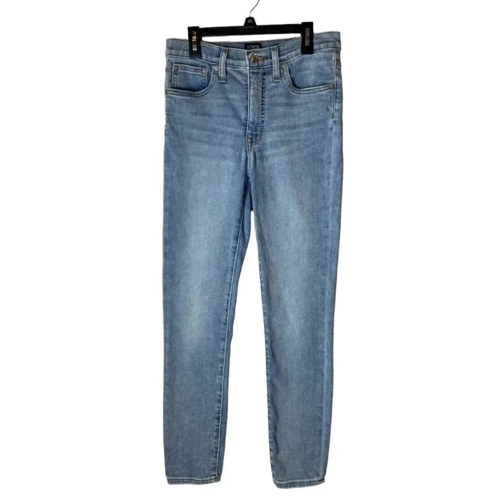 J Crew Jeans Women 27 Blue Denim Light Wash High‎ Rise Skinny Retro Preppy